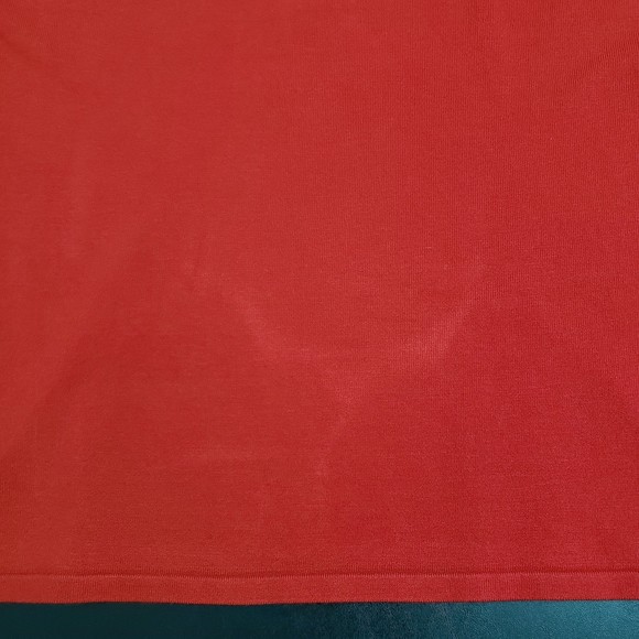 Cable & Gauge XL Sleeveless Red Blouse with Mock Neck, Jeweled Neck Decor - Picture 7 of 10